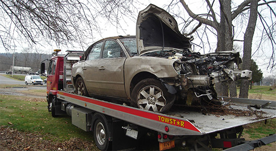 Flatbed towing of salvage vehicles in CT